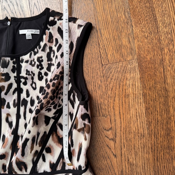 Studio One Animal Print Dress with Black Accents - Picture 7 of 12